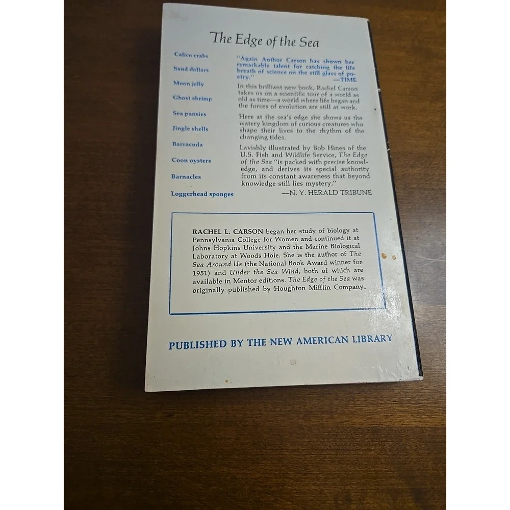 THE EDGE OF‎ THE SEA by RACHEL CARSON, MENTOR BOOK 1st Print 1959